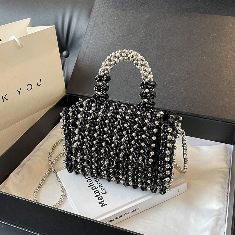 Portable Beaded Weave Pearl Bag - GlamzLife