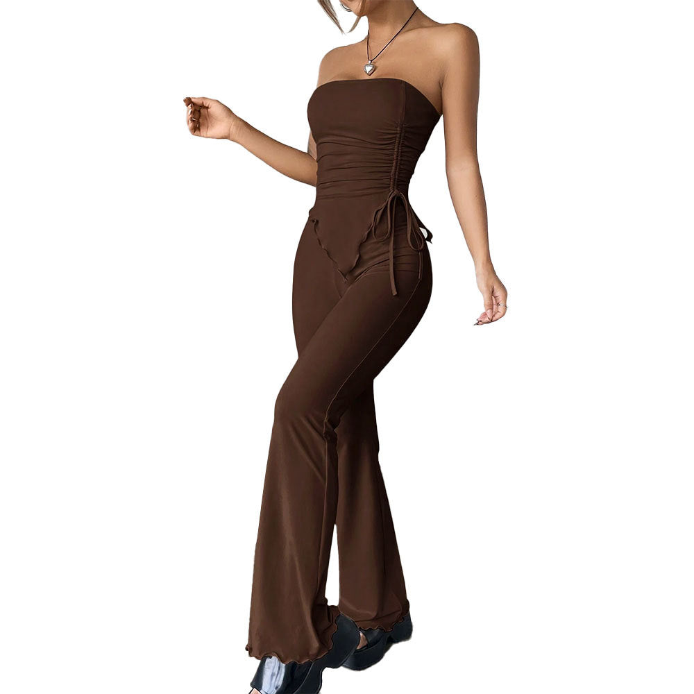 Spring And Summer New Tube Top And Trousers Two-piece Set - GlamzLife