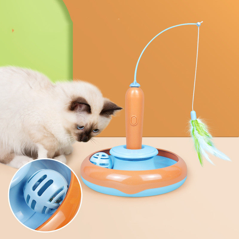 2 In 1 Pet Cat Toy With Feather For Self-play Cat - GlamzLife