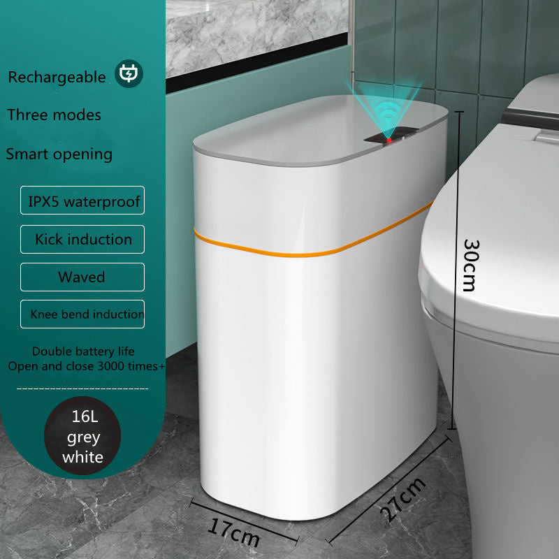 GlamzLife Smart Trash Can with Lid - Automatic Induction, Waterproof