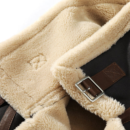 Plus Size Casual Polo Collar Fleece-lined Thickened Fur Jacket - GlamzLife