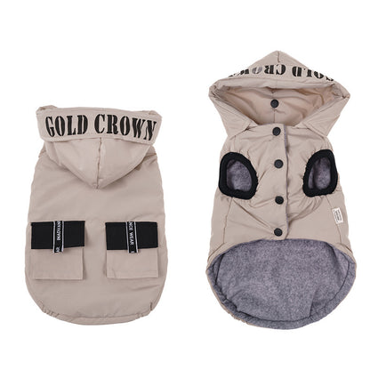 Pet Hooded Thickened Jarre Aero Bull Bichon Winter Cotton Dress - GlamzLife