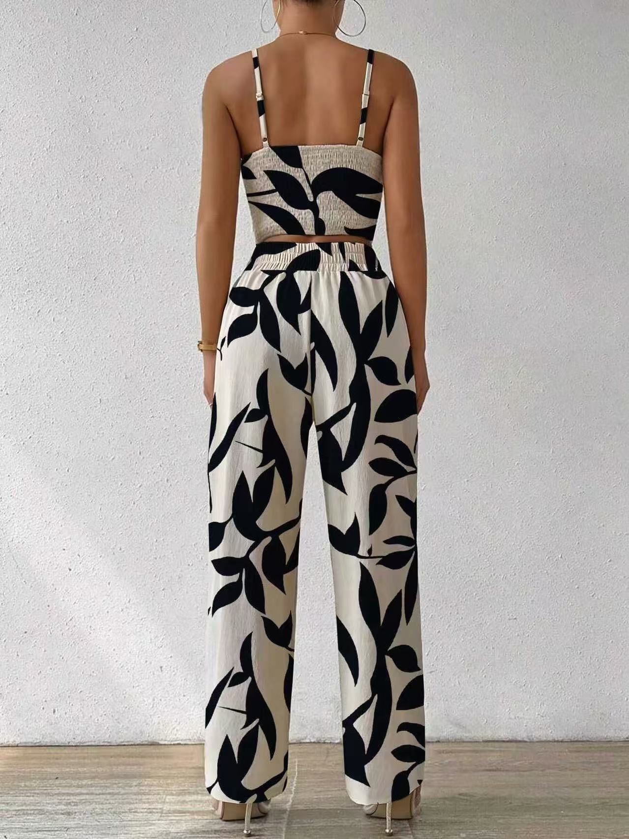 Women's Printed Spandex Straight Type Suit - GlamzLife