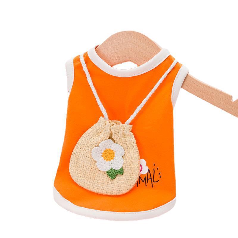 Breathable Summer Woven Satchel Cat Clothes Vest - GlamzLife