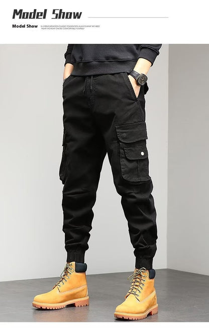 Loose-fitting Casual Ankle-banded Trousers Multi-pocket - GlamzLife