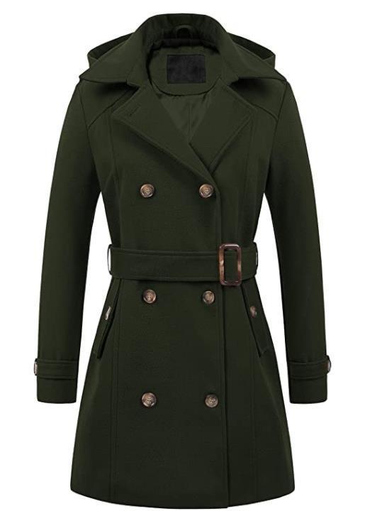 Women's Woolen Hooded Plus Size Coat - GlamzLife