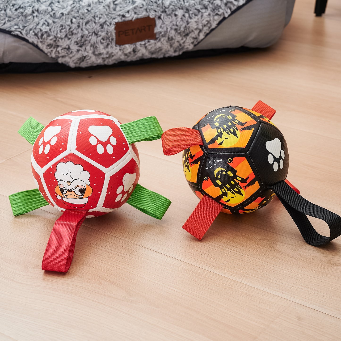 Dog Soccer Balls Toy With Straps - GlamzLife