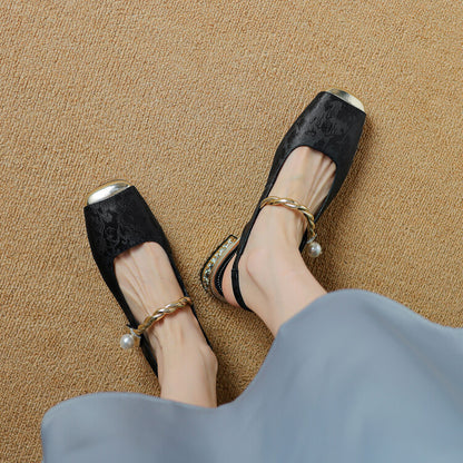Mary Jane Fashion Personality Pearl Women's Sandals