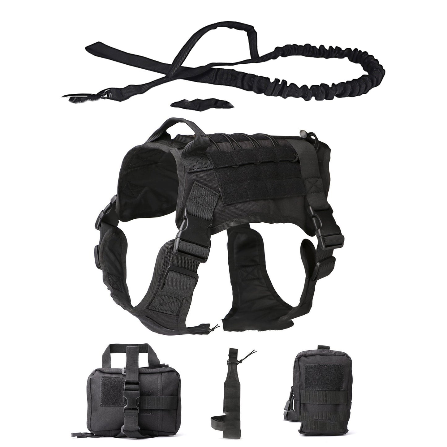 Outdoor Dog Vest Five Piece Suit Tactical Dog Supplies - GlamzLife