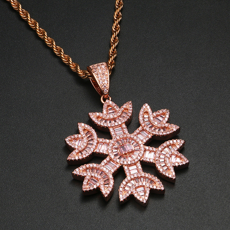 Zircon Snowflake Necklace Creative Pendant | GlamzLife