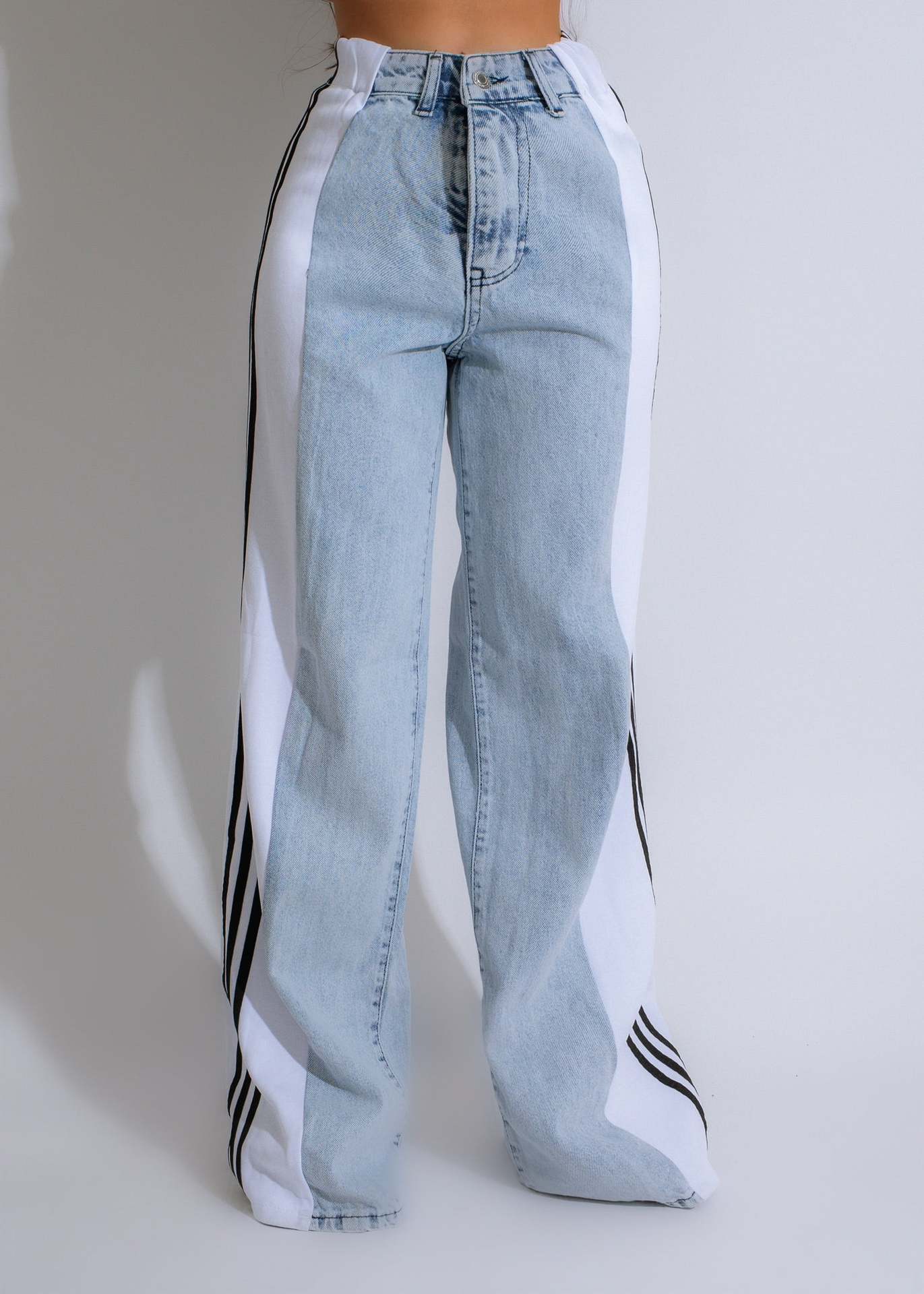 High Waist Straight Leg Denim Pants - GlamzLife