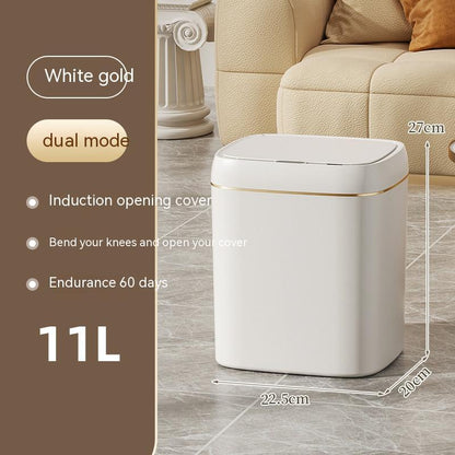 GlamzLife Smart Trash Can with Lid - Automatic Induction, Waterproof