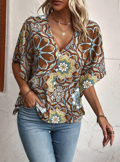 Fashion Casual Bat Wing Sleeve Blouse - GlamzLife