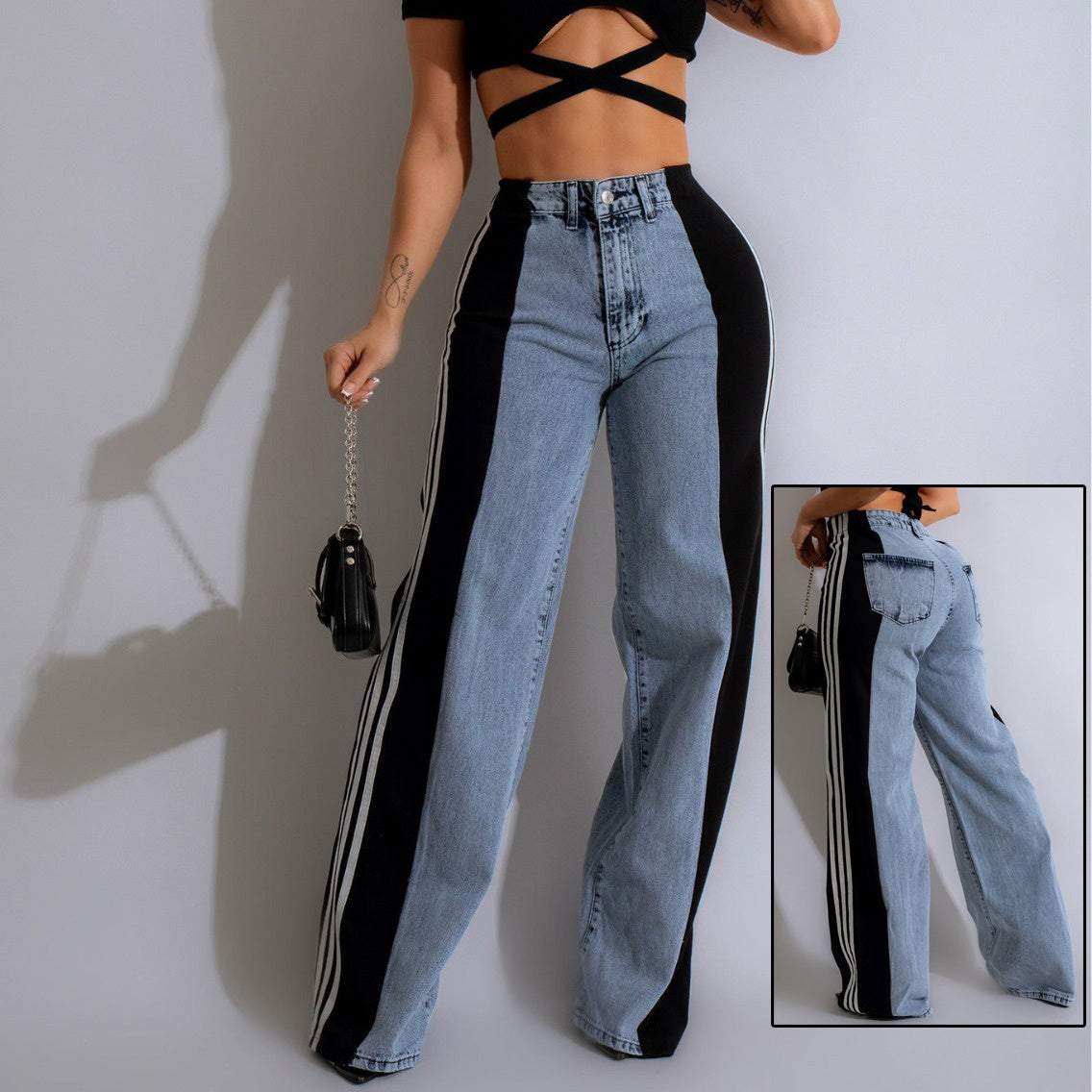 High Waist Straight Leg Denim Pants - GlamzLife