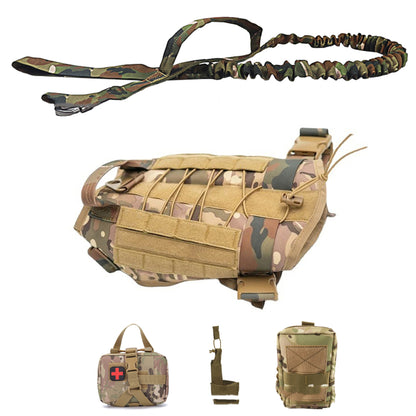 Outdoor Dog Vest Five Piece Suit Tactical Dog Supplies - GlamzLife