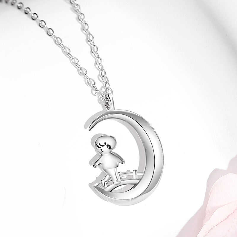 Meet Queqiao Couple Necklace Niche High-grade Design Star Moon | GlamzLife