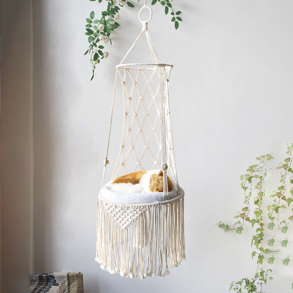 Macrame Hanging Pet Bed - GlamzLife