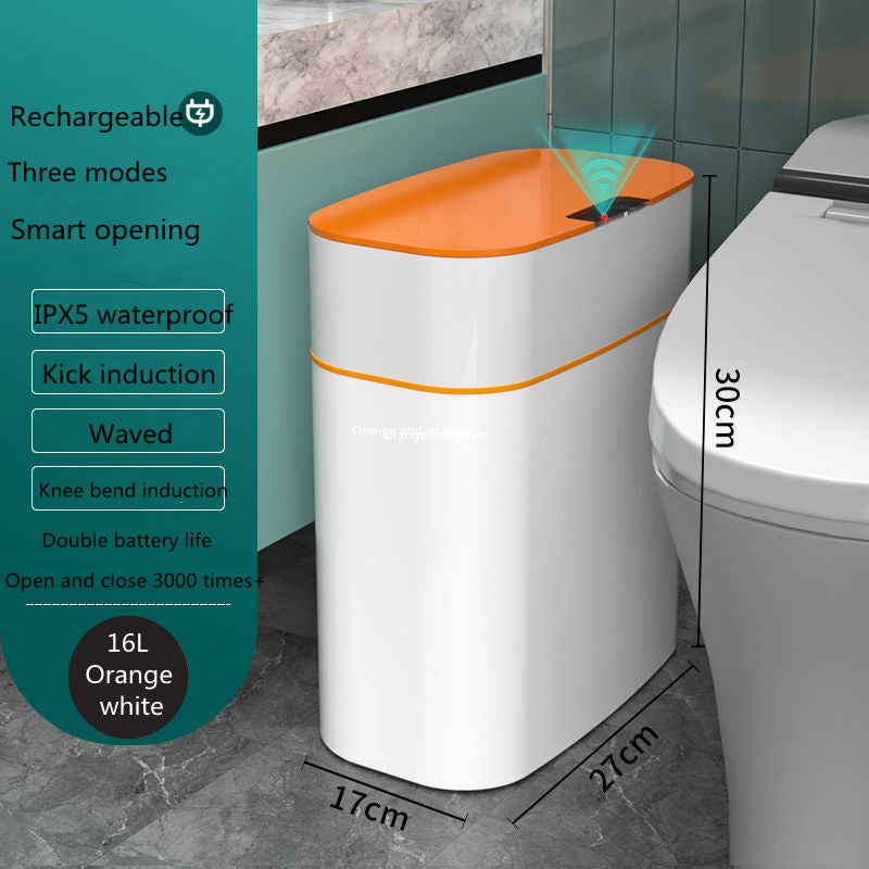 GlamzLife Smart Trash Can with Lid - Automatic Induction, Waterproof