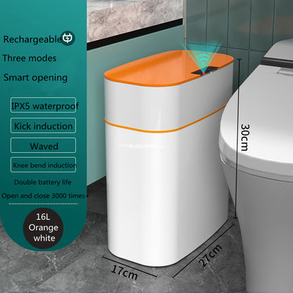 GlamzLife Smart Trash Can with Lid - Automatic Induction, Waterproof