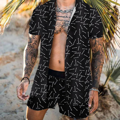 Abstract Print Shirt With Short Pant Two Piece Dress | GlamzLife
