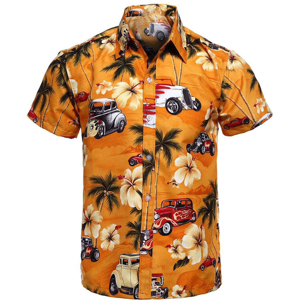 Abstract Printed Short Sleeve Men's Shirt | GlamzLife