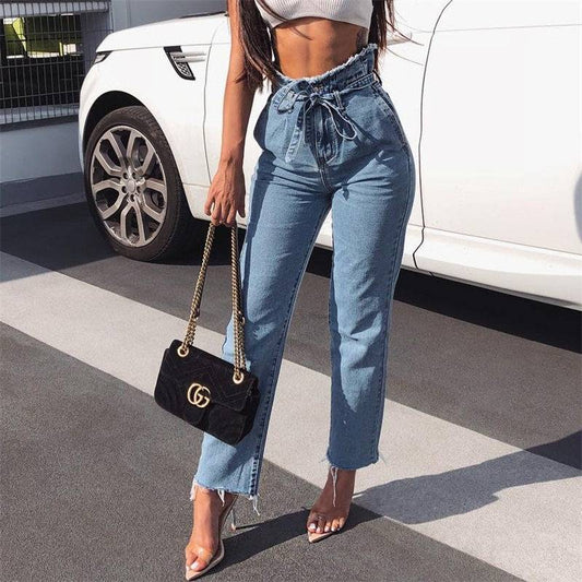 Autumn Trendy Tassels High Waist Jeans | | GlamzLife
