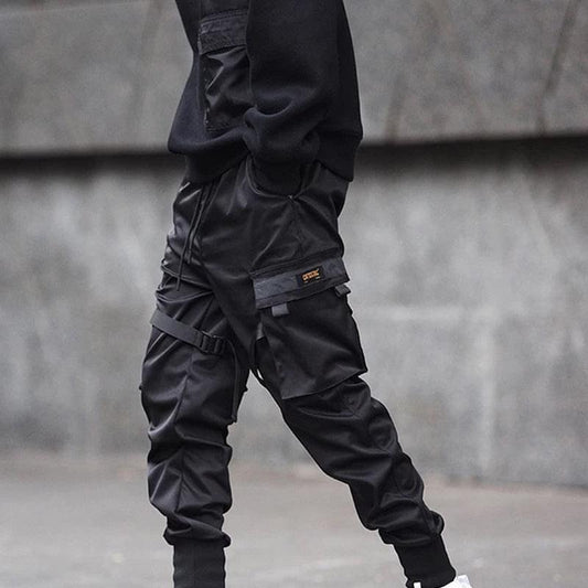 Black Casual Hip Hop Cargo Pants | GlamzLife