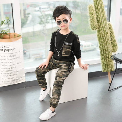 Camouflage Long Sleeve Kids Suit | GlamzLife