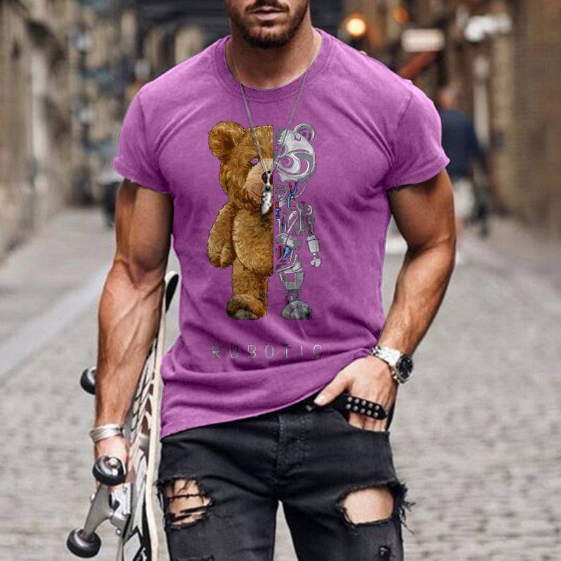 Cartoon Printed Short Sleeve Men's T-shirt | GlamzLife
