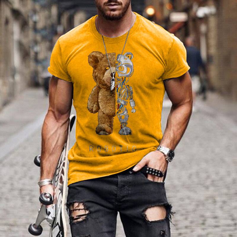 Cartoon Printed Short Sleeve Men's T-shirt | GlamzLife