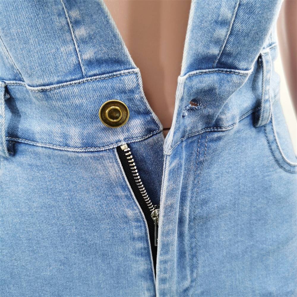 Casual Women's High Waist Trendy Denim Jumpsuit | GlamzLife
