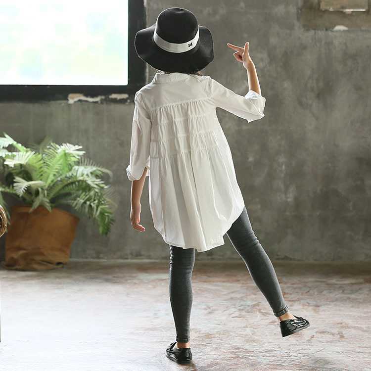 Girl's Solid Color Loose Fashionable Shirt | GlamzLife