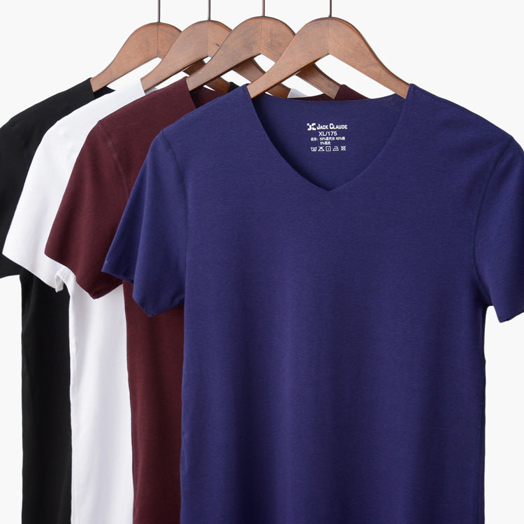 Half-Sleeved Solid Color Plain T-Shirt | GlamzLife