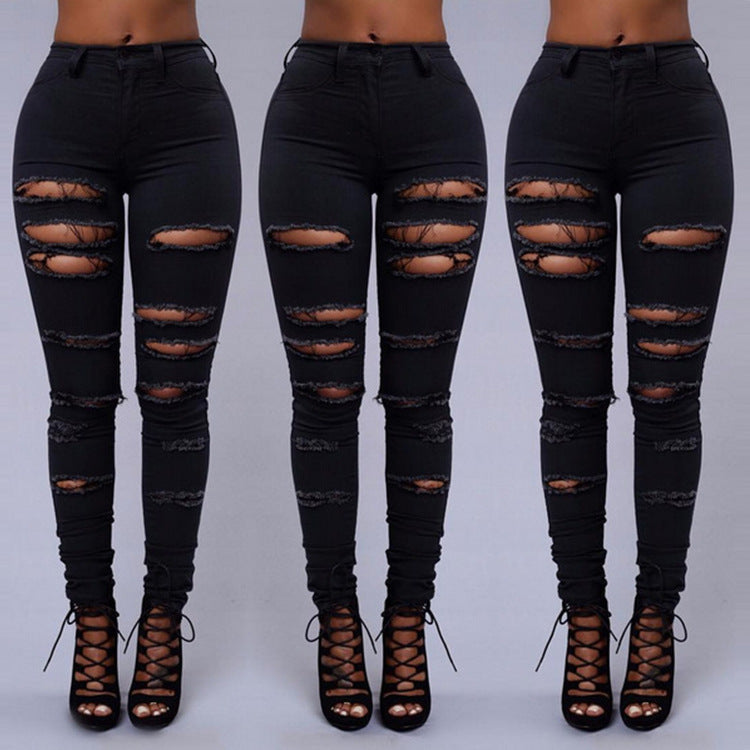 High Quality Casual High Waist Skinny Jeans | Black | GlamzLife