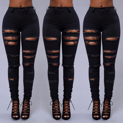High Quality Casual High Waist Skinny Jeans | Black | GlamzLife