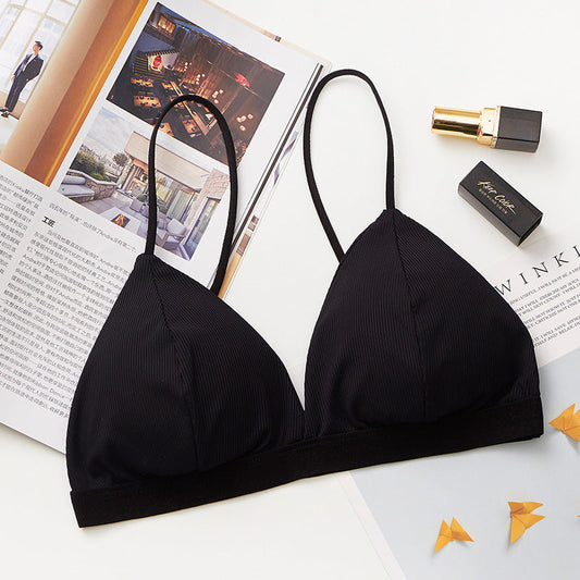 High Quality Cotton Padded Strappy Bra | Black One size | GlamzLife
