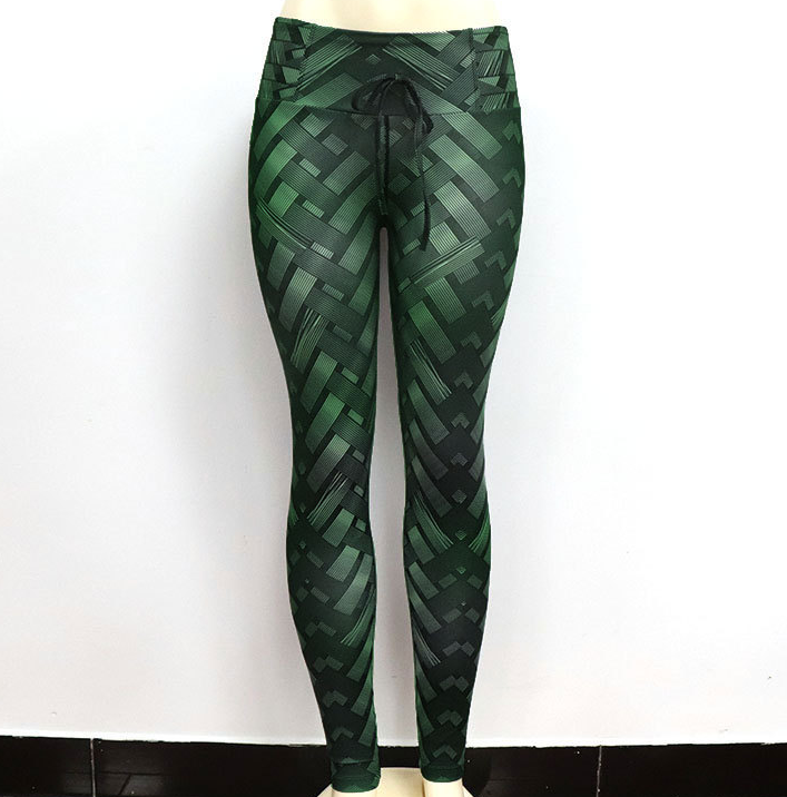 High Waist Cress-Cross Belt Yoga Workout Leggings | Green | GlamzLife