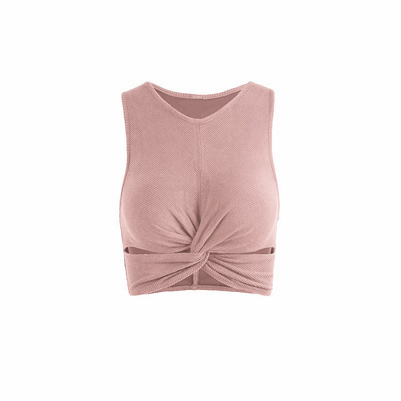 Knotted Short Sleeve Bralette | Pink | GlamzLife