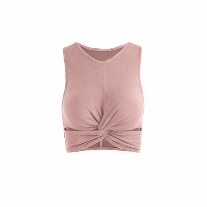 Knotted Short Sleeve Bralette | Pink | GlamzLife