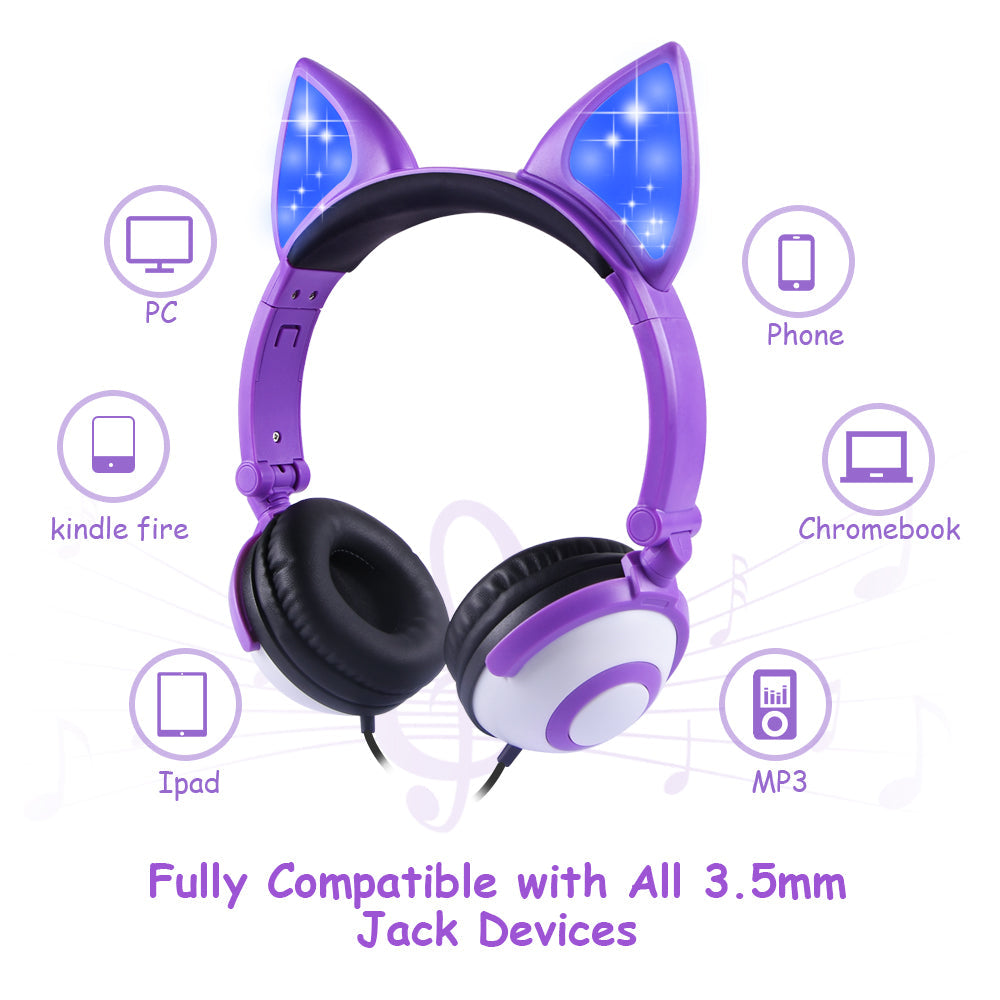 LED flashing cat ear headphones | GlamzLife