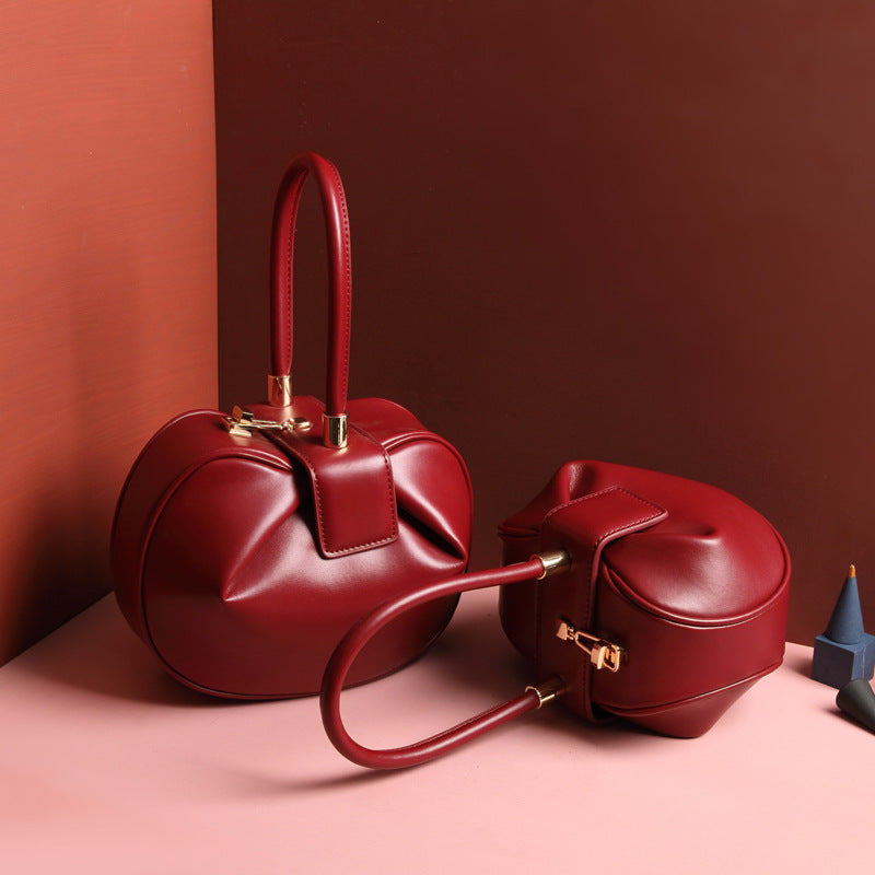 Leather Fashionable Dumpling Handbag | GlamzLife