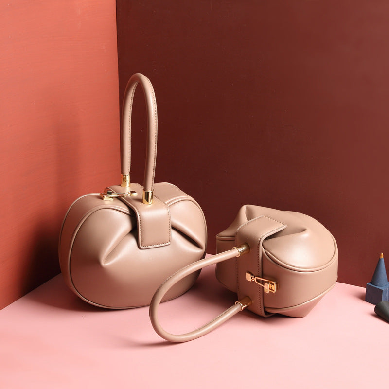 Leather Fashionable Dumpling Handbag | GlamzLife