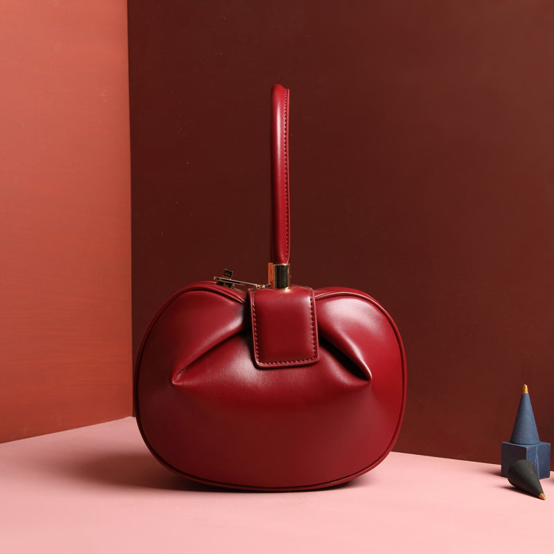 Leather Fashionable Dumpling Handbag | GlamzLife