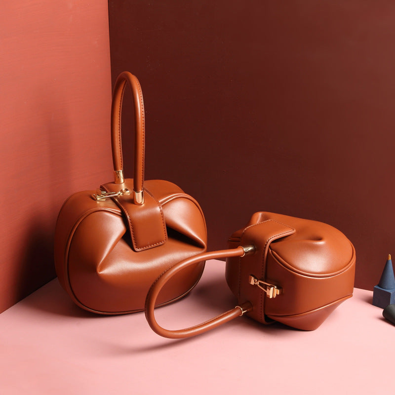 Leather Fashionable Dumpling Handbag | GlamzLife