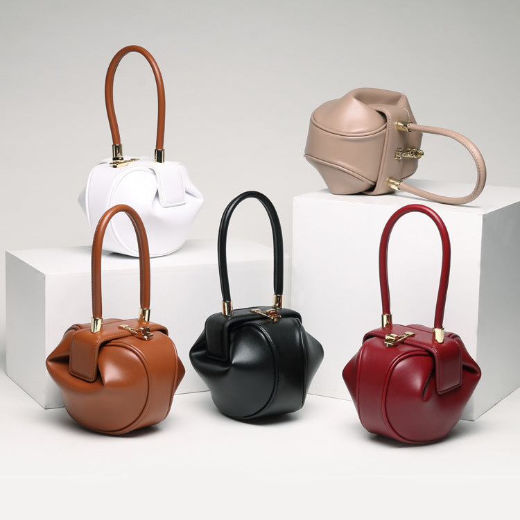 Leather Fashionable Dumpling Handbag | GlamzLife