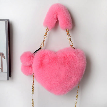 Love Bags Soft Plush Handbags Women Valentine's Day Party Bag | GlamzLife