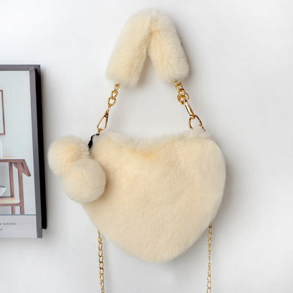 Love Bags Soft Plush Handbags Women Valentine's Day Party Bag | GlamzLife