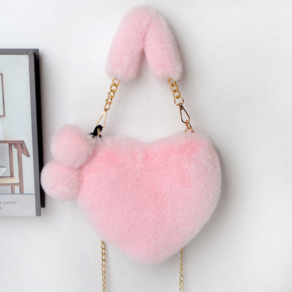Love Bags Soft Plush Handbags Women Valentine's Day Party Bag | GlamzLife