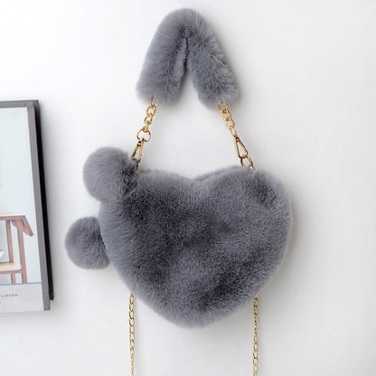 Love Bags Soft Plush Handbags Women Valentine's Day Party Bag | GlamzLife