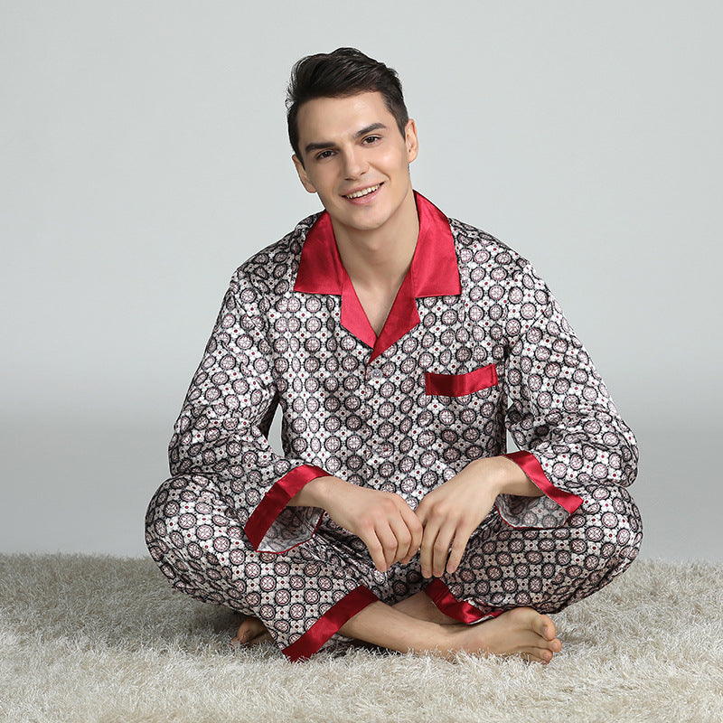 Men's Printed Silk Pajama Suit | GlamzLife